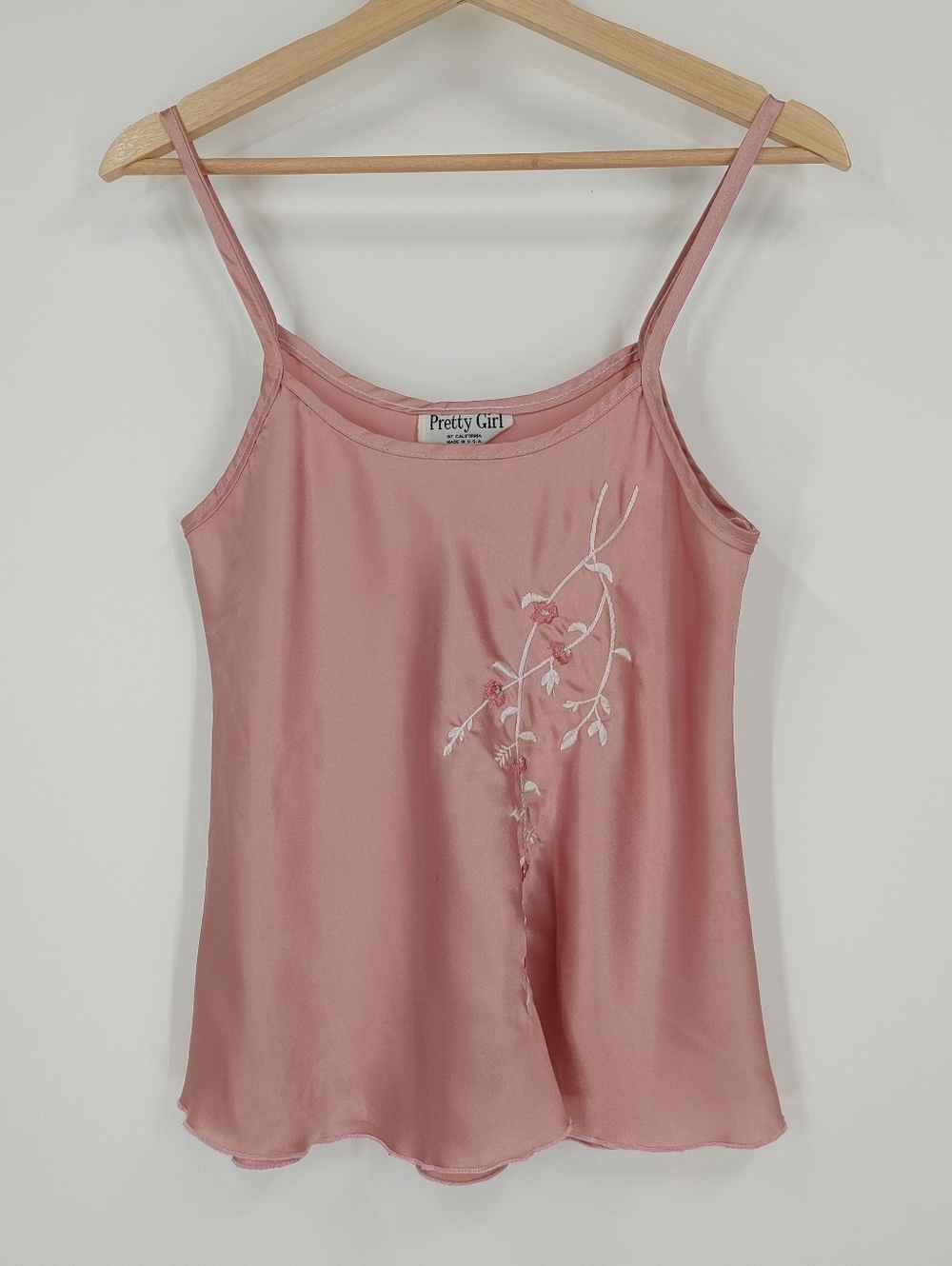 Pretty Girl Satin Embroidered Cami